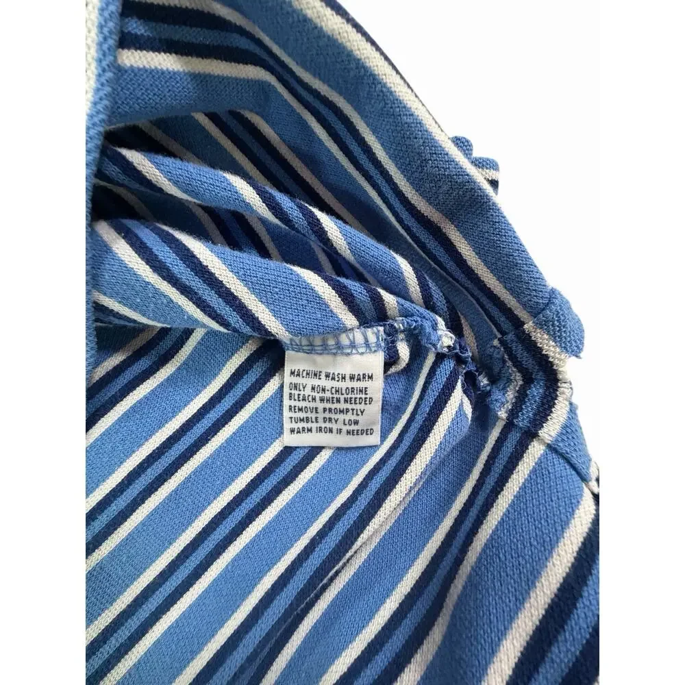 Polo Ralph Lauren Men's Striped Polo Shirt XL Blue White Short Sleeve Pony Logo
